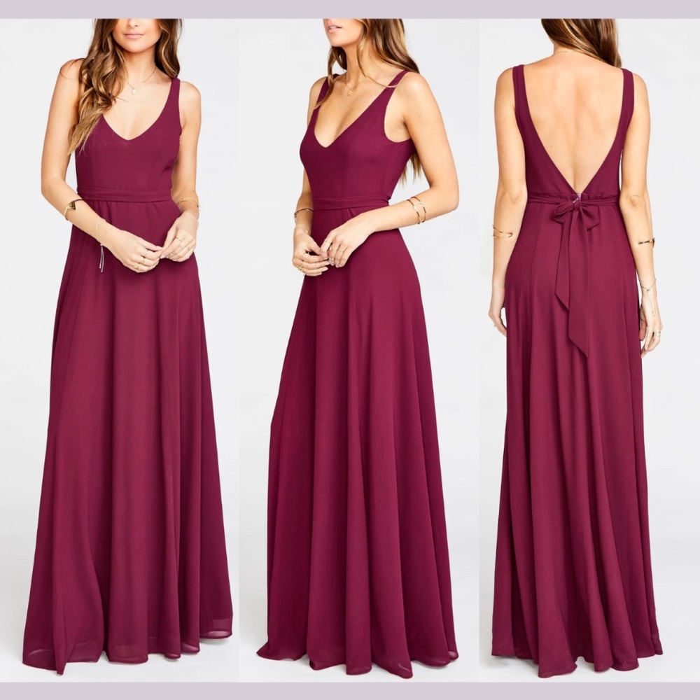 NEW $198 Show Me Your Mumu [ Small ] Jenn Maxi Dress in‎ Merlot Chiffon